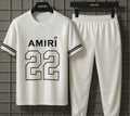AMIRI Micro Interlock Track Suit White Black Accents